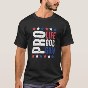 Pro Life God Gun Patriotische US Flagge 2nd A T-Shirt