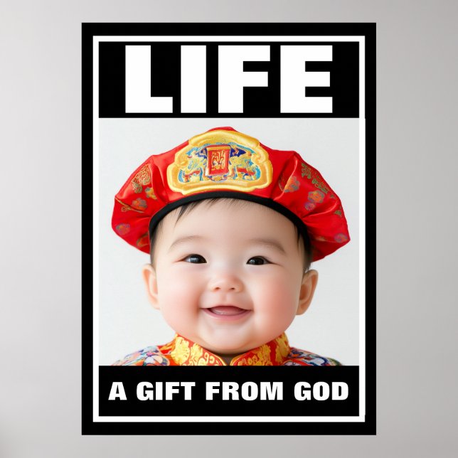 PRO-LIFE NIEDLICH-SMILING CHINESE BABY LIFE POSTER (Vorne)