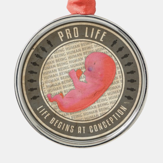 Pro Life Ornament Aus Metall (Vorne)