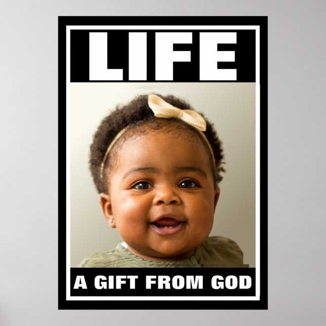 PRO-LIFE SMILING SCHWARZ-BABY-MÄDCHEN POSTER (Vorne)