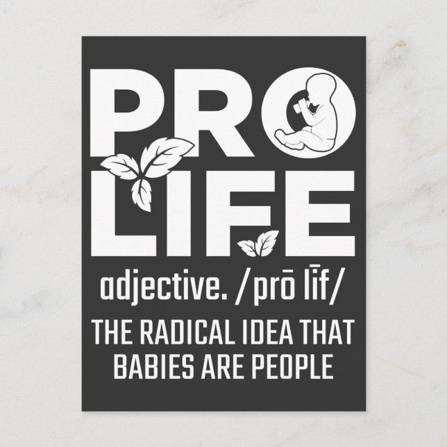 Pro Life Support Baby Anti Abortion Human Rights Postkarte (Vorderseite)
