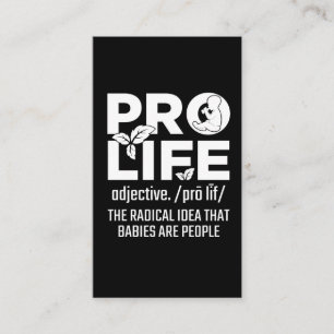 Pro Life Support Baby Anti-Abtreibung Menschenrech Visitenkarte
