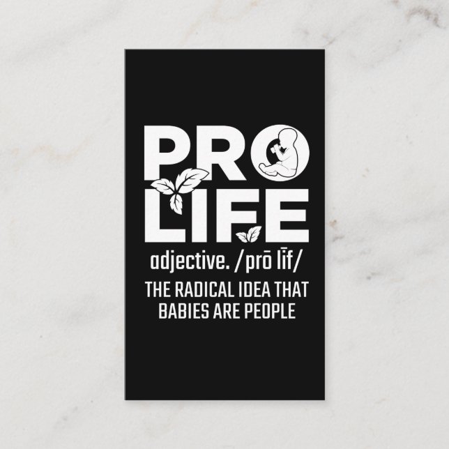 Pro Life Support Baby Anti-Abtreibung Menschenrech Visitenkarte (Vorderseite)
