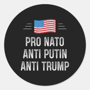 Pro Nato - Anti Putin - Anti Trump - Retro Stil - Runder Aufkleber