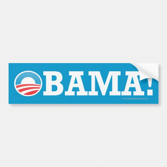 Pro-Obama-Aufkleber OBAMA! Autoaufkleber (Vorne)