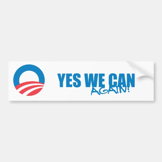 Pro-Obama - JA KÖNNEN WIR WIEDER Autoaufkleber (Vorne)