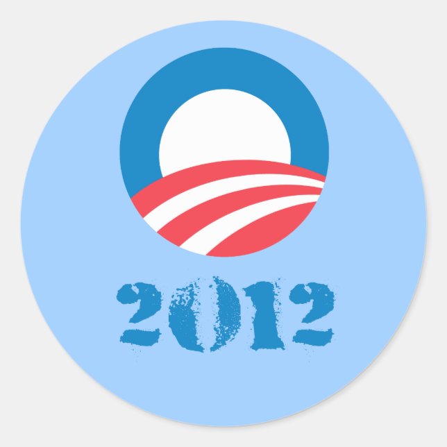Pro-Obama - OBAMA 2012 DISTRESSED Runder Aufkleber (Vorderseite)
