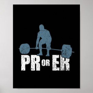 PRO oder Er Gewichtsheben der Bodybuilding Fitness Poster