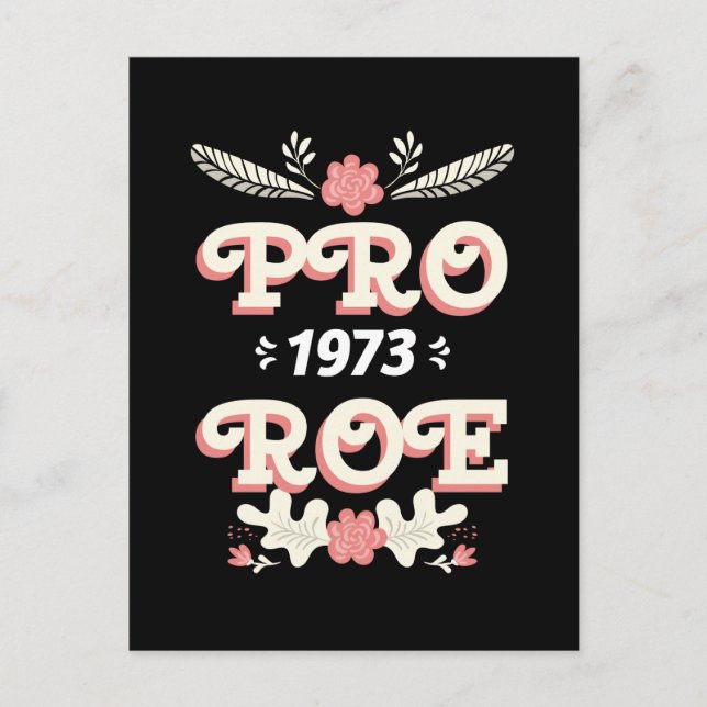 pro roe 1973 | Frauenrechte roe / wave Postkarte (Vorderseite)