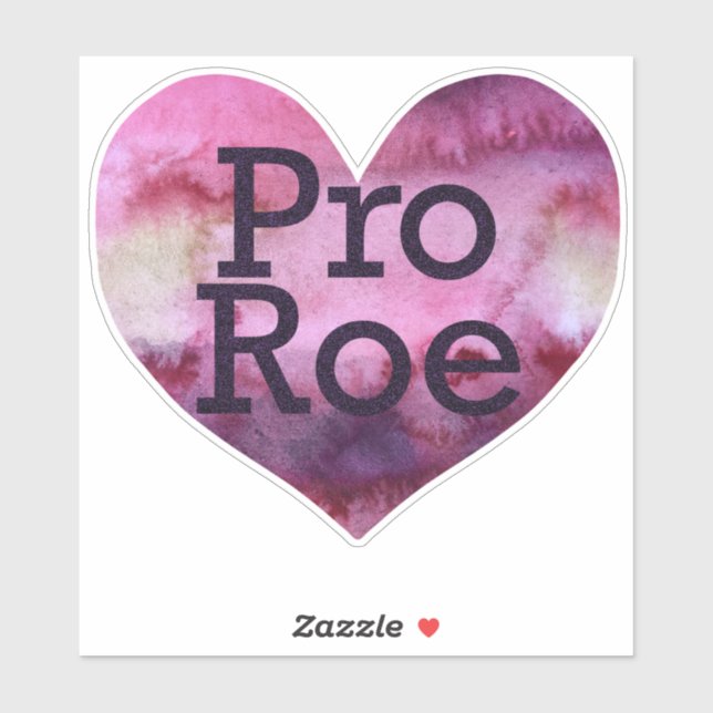 Pro Roe Lila Wasserfarbenherz Aufkleber (Blatt)