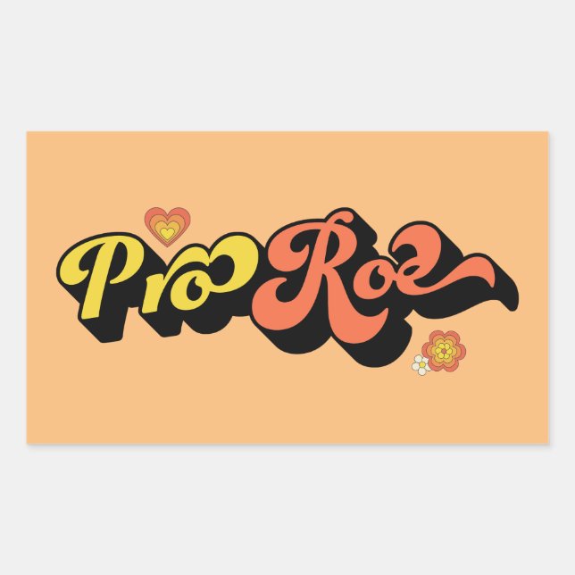 Pro Roe Retro Rechteckiger Aufkleber (Vorderseite)