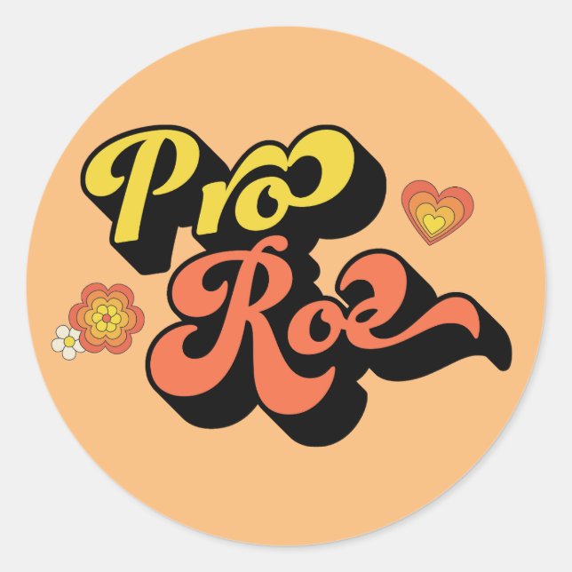 Pro Roe Retro Runder Aufkleber (Vorderseite)
