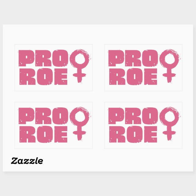 Pro Roe Women's Rights Word Art Rechteckiger Aufkleber (Blatt)