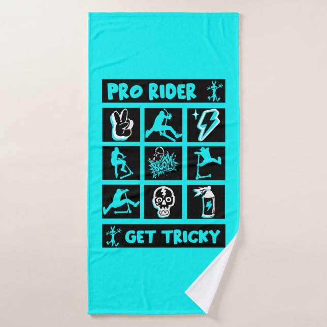 Pro Scooter Free Rider Tricks Badehandtuch (Badehandtuch)