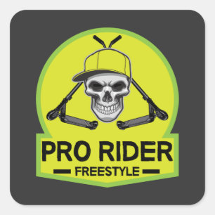 Pro Scooter Free Rider Tricks Quadratischer Aufkleber
