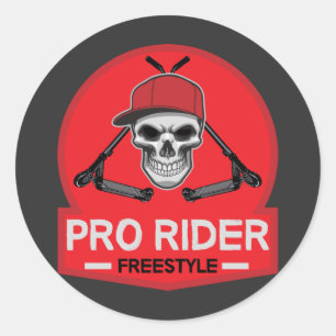 Pro Scooter Free Rider Tricks Runder Aufkleber
