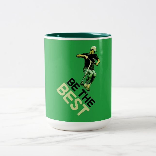 Pro Scooter Free Rider Tricks Zwei-Tone-Kaffee-Tas Zweifarbige Tasse (Mittel)