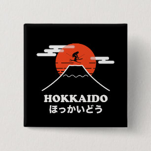 Pro Skier, Ski Snowboard, Japanisch Button