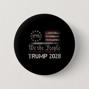 Pro Trump 2028 Präsident America Us Flag Retro 4. Button
