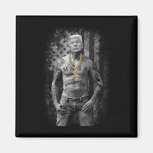 Pro Trump Patriotic Gangster - Antiliberale Republ Magnet (Vorne)