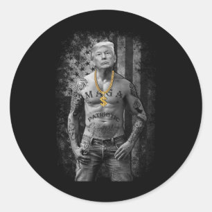 Pro Trump Patriotic Gangster - Antiliberale Republ Runder Aufkleber