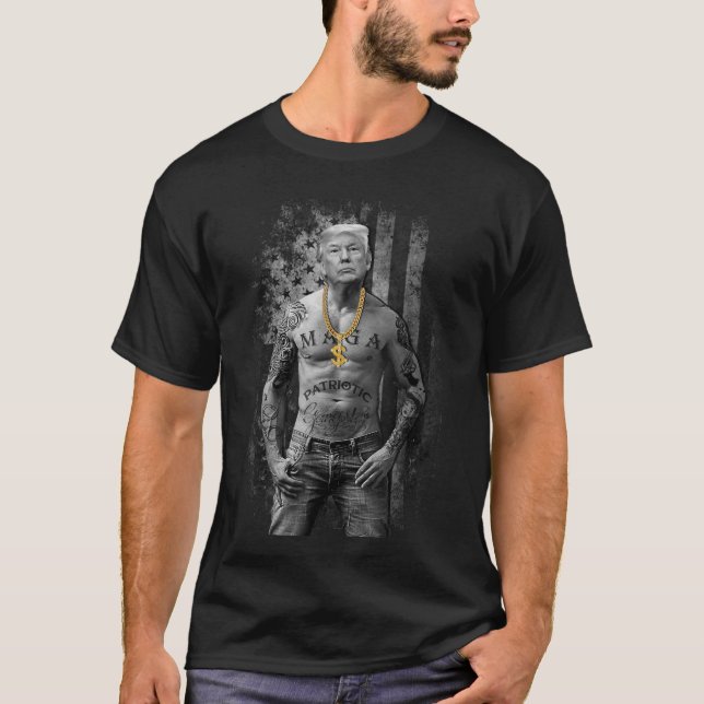 Pro Trump Patriotic Gangster T-Shirt (Vorderseite)