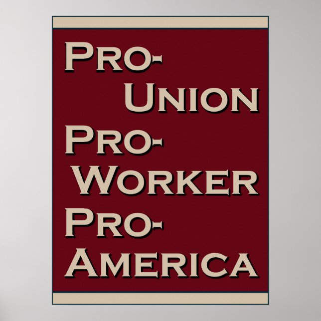 Pro-Union 1940's Design Poster (Vorne)