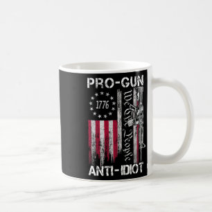 Pro-Waffen Anti-Idioten-Shirt Vintage-USA-Flagge 2 Kaffeetasse
