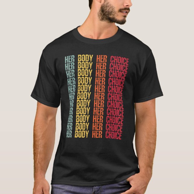 Pro wählt ihren Körper ihre Wahl Retro Texas Fraue T-Shirt (Vorderseite)