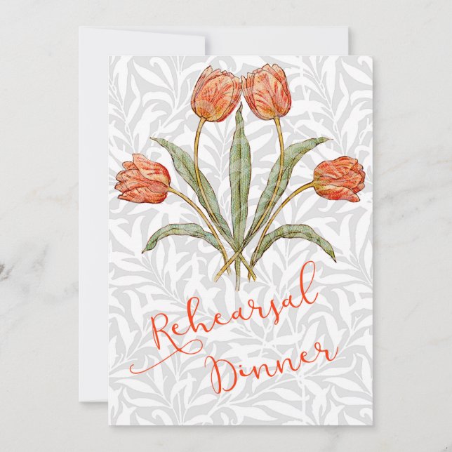 Probe Abendessen Einladung Vintage Blume (Rückseite)