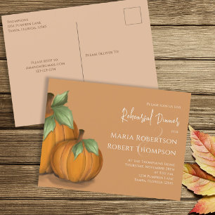Probe Abendessen Herbst Elegante Pumpkins Niedlich Postkarte
