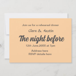 Probe Abendessen in der Nacht vor der einfachen mi Einladung