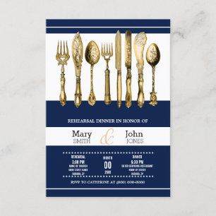 Probe Abendessen Party Marinegold Einladung