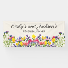 Probe Abendessen Wildblumen Name Banner
