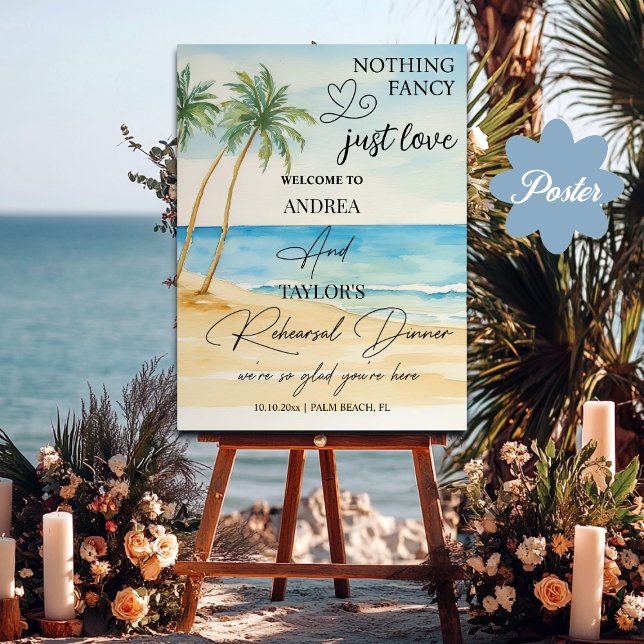 Probe Beach and Palm Tree Empfang Poster (Von Creator hochgeladen)