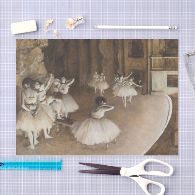 Probe des Balletts auf Bühne | Edgar Degas Seidenpapier (Handwerk)