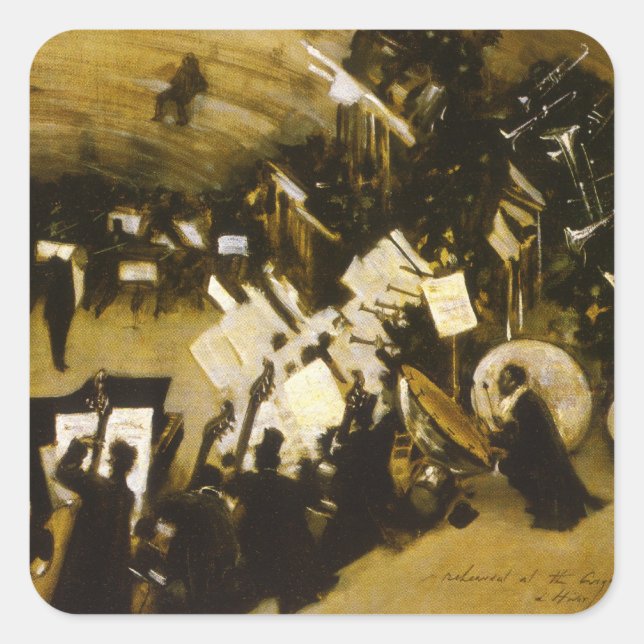 Probe des Pasdeloup Orchestra durch JS Sargent Quadratischer Aufkleber (Vorderseite)