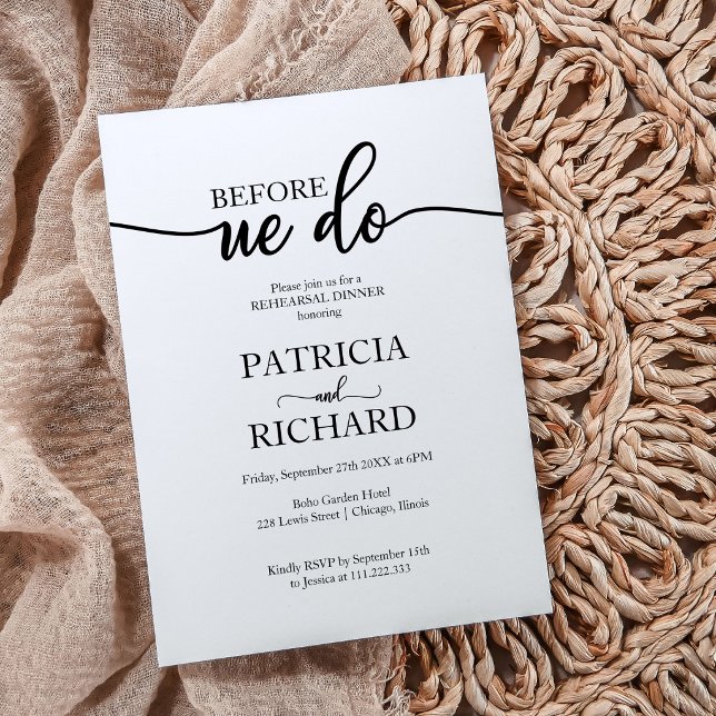 Probe Dinner bevor wir einfache Elegante machen Einladung (Von Creator hochgeladen)