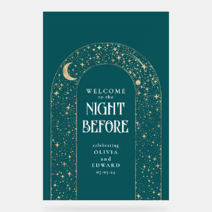 Probe Dinner Celestial Aquamarin Willkommen Acrylschild