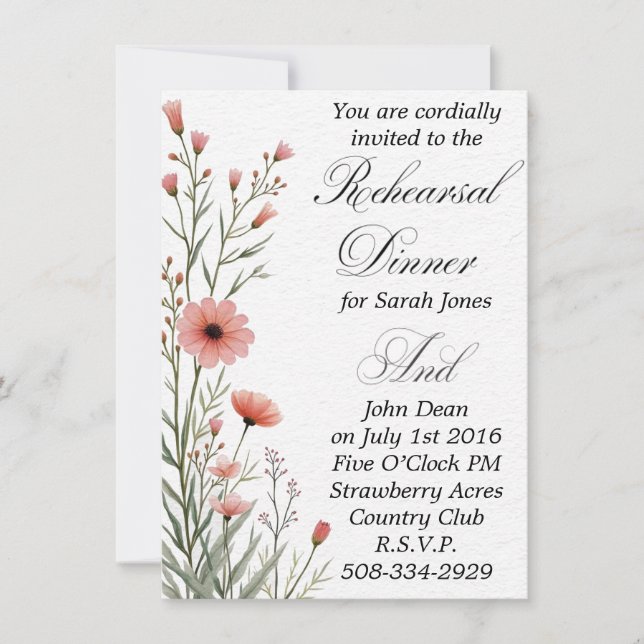 Probe Dinner Einladung einfach (Vorderseite)