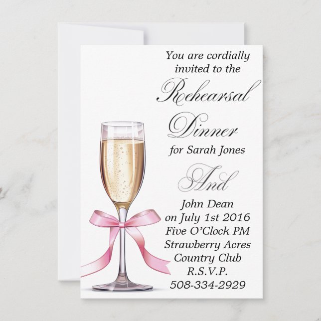 Probe Dinner Einladung einfach (Vorderseite)