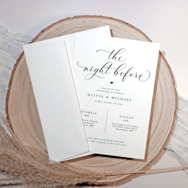 Probe Dinner Einladungen für Hochzeiten Probe (Rehearsal dinner invitations that are modern, romantic and elegant yet simple.)