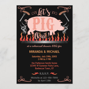 Probe Dinner Grill GRILLEN Funny Pig Hochzeit Einladung