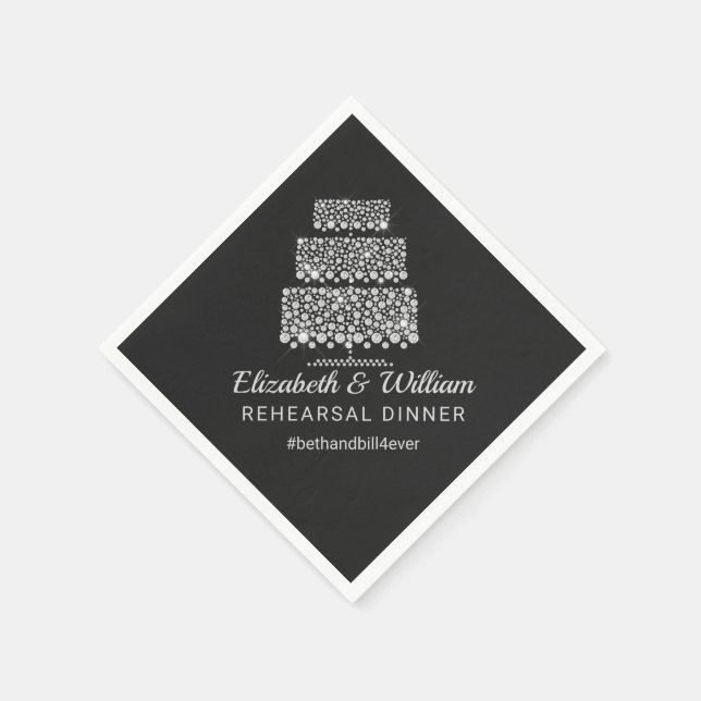 Probe Dinner Hashtag Hochzeitspapier Serviette (Ecke)