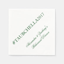 Probe Dinner Hashtag Napkins Grün und Weiß