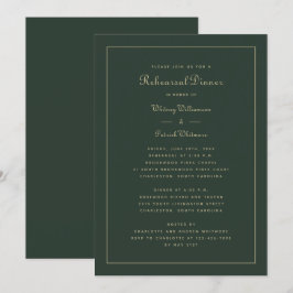 Probe Dinner Hochzeit Emerald Green & Gold Einladung