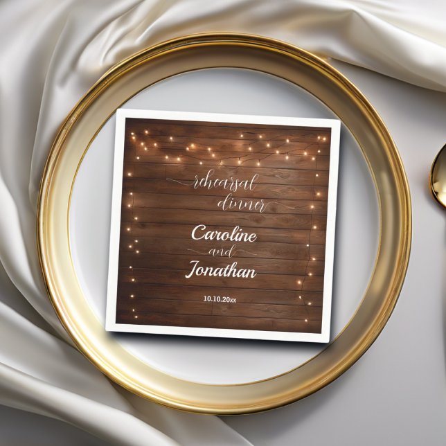 Probe-Dinner Hochzeit mit rustikalem Streichellich Serviette (Von Creator hochgeladen)