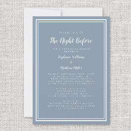 Probe Dinner Hochzeit vor Dusty Blue Einladung