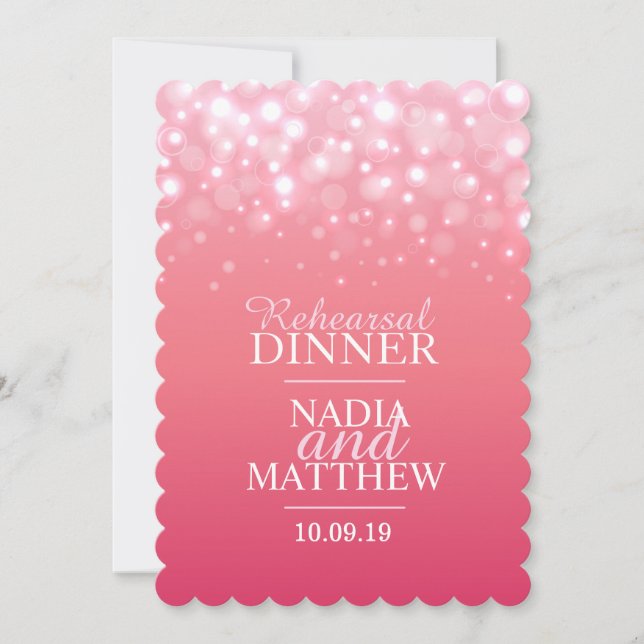 Probe-Dinner mit Pink Champagner Einladung (Vorderseite)