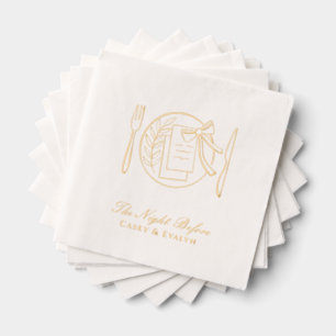 Probe Dinner Napkins Goldenen Falknerei - Falconer Servietten Mit Folie